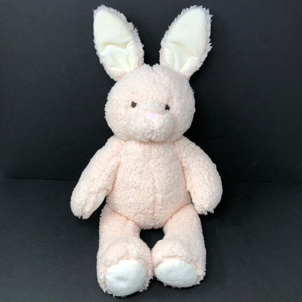 Pottery Barn Kids Pink Bunny Plush Pastel Peach Sherpa Glitter Easter‎ Rabbit